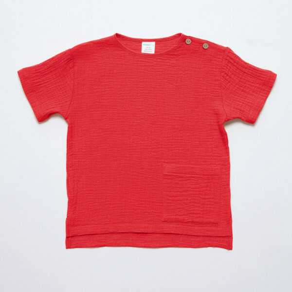 Tricou din muselină - Relaxed, Red